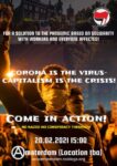 Demonstratie: Corona is het virus, kapitalisme de crisis, solidariteit de oplossing