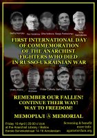 First international Day of commemoration of the anarchist fighters who died in Russo-Ukrainian War