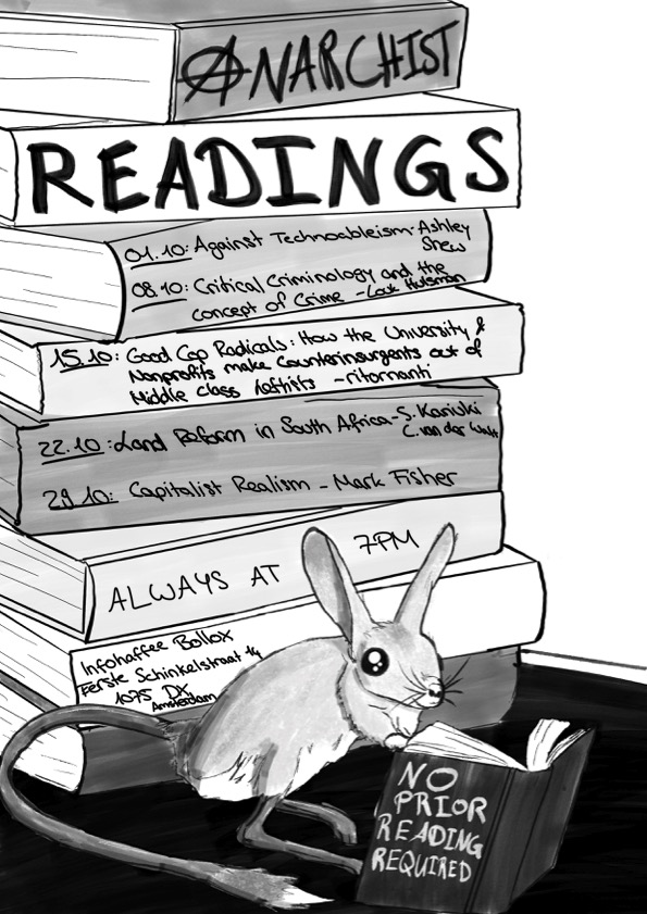 Weekly zine readings in the Anarchist Library — Infokafee Bollox, Amsterdam